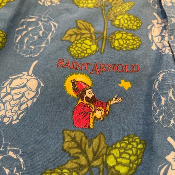 St SAINT ARNOLD Hawaiian Aloha Beer Brewery Shirt LARGE RARE!  HTF! - Picture 3 of 5